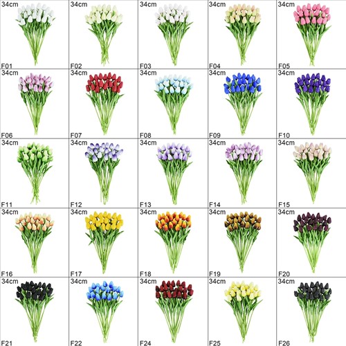 Tulp Tulpen 33cm bundel Zwart F21/ Bundel ca. 10st Real Touch foam