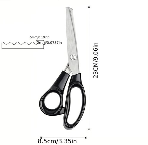 Kartelschaar Kartel Schaar Textielschaar 23cm driehoek 5mm Pinking Sheers. Professional Tailer Scissor