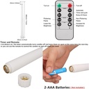 LEDkaarsen 12 st met afstandsbediening Zwart Warmwit met timer Ledcandle
