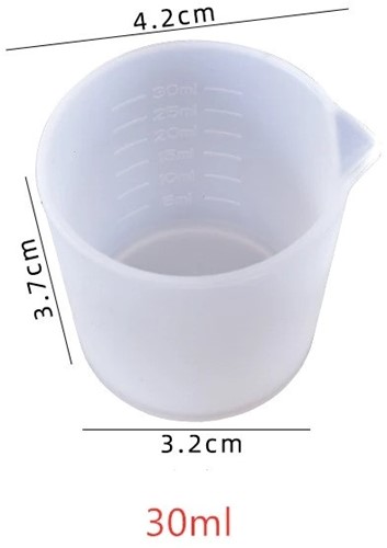 Maatbekertje met 2 maatvoeringen 30cc / st voor Epoxy Resin en andere hobby's