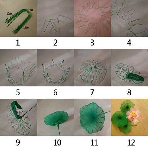 Nylon Geel-Bruin 2tonevoor het maken van bloemen, pakje van 5 