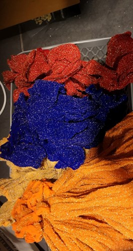 Nylon glitternylon blauw noor het maken van bloemen 