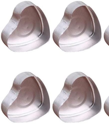 Set voor waxinelichtjes met 100 Hartvormige Aluminiumcupjes voor Waxinelichtjes 100 lontjes en 100 stickers
