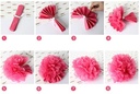 Tissue Paper Pom Poms Flower Balls 15 cm ,  - yellow geel feestversiering