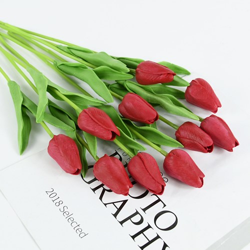 Tulp Tulpen 33cm bundel Rood F07/ Bundel ca. 10st Real Touch foam