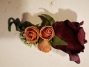 Corsage Roos Burgundy cava creme CEM41 Maatwerk