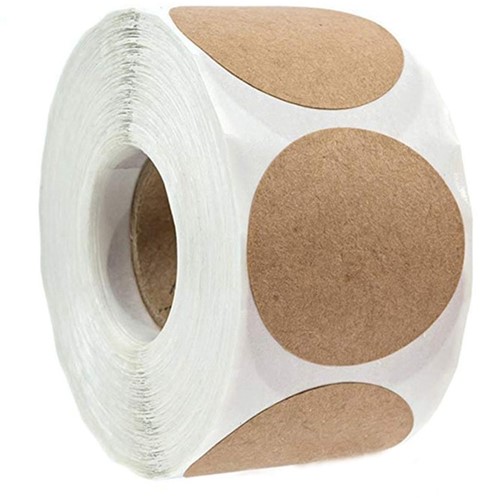 Sluitstickers Kraftkleurig Blanco labels 2,5 cm 500 stuks