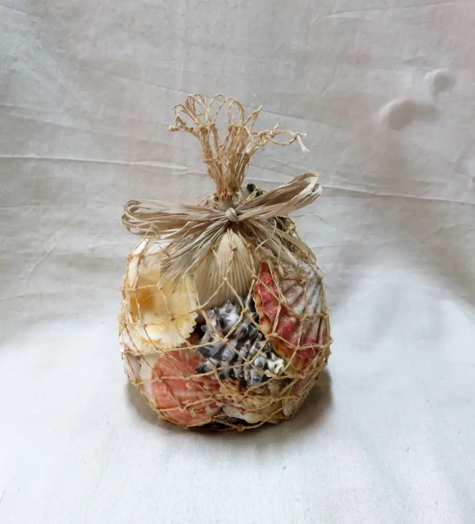Schelpenmix in abaca visnet natural 700 gr