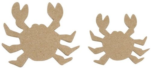 Krabben Plat Papiermachee Maritiem 7+10 cm Set 2 stuks