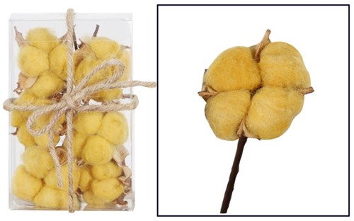 Katoenbollen Cotton Dark Yellow 6 stuks