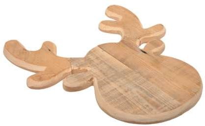 Houten Rendierkop borrelplank bedoeld voor groendecoratie 36x40 cm