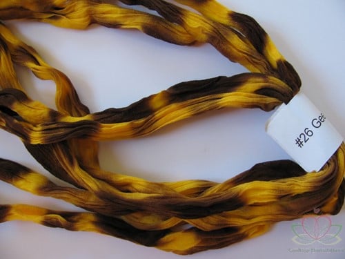 Nylon 2tone voor het maken van bloemen Geel Bruin pak 5 stuks
