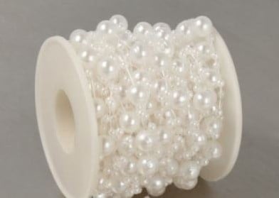 Parelketting Parelguirlande 3 meter Creme 3+8 mm  