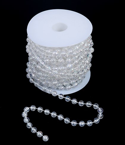 Parelketting Parelguirlande Iridescent Clear 8 mm rol 10 meter