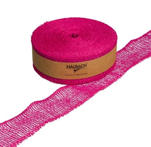Jute band dicht Pink 5 cm 20 meter