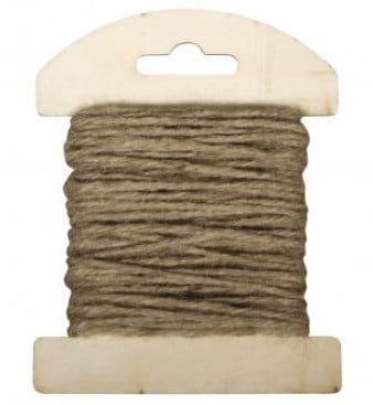 Jute koord op houten kaart Naturel Zand 1,5 mm 10 meter