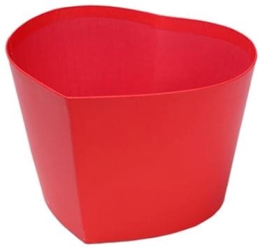 Bloemendoos zonder deksel hartvorm karton Rood 14 cm