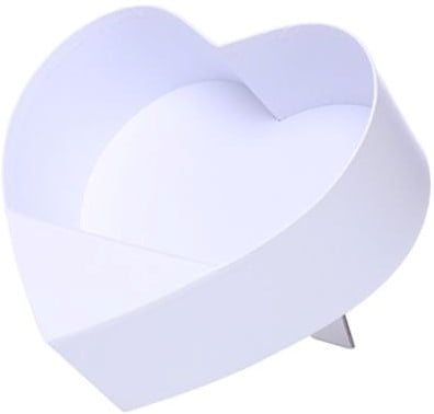 Bloemendoos Wit hartvorm karton standaard staand open flowerbox cadeau doos 24.5 cm