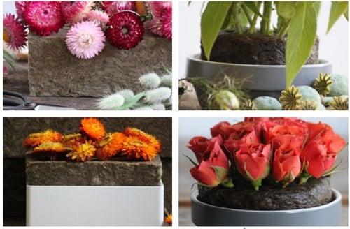 Sideau Natural Floral foam™ Agrawool Slab Plaat 59x40x6 cm voor verse, droog en kunstbloemen en om te stekken