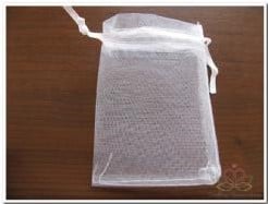 Cadeauzakje giftbag Organza Wit 12 cm pak ca. 50 stuks