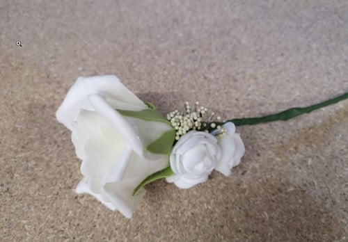 Corsage Roos CremeWit CPR394 Maatwerk