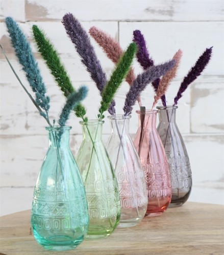 Gekleurd Glazen Flesje Rome Soft Groen Lichtgroen Ø7,5 cm H15,8 cm per stuk