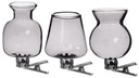 Gekleurd Glazen Flesje Clipper Grijs Set 3 stuks met Clip