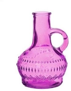Gekleurd Glazen Flesje Lille Fuchsia Ø7 cm H10 cm per stuk