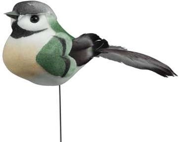 Vogeltje Groen 9,5 cm doos 6 stuks