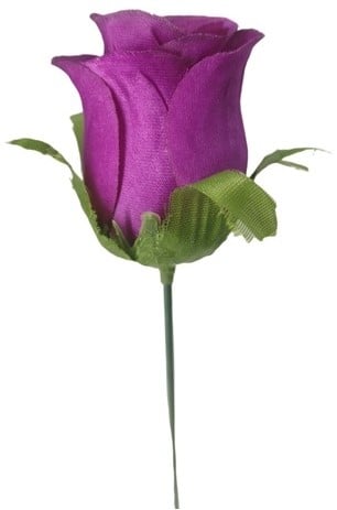 Zijden Roos Purple Corsage op draad per stuk