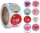 Sluitstickers Thema Happy Love Valentine etiket rol 500 labels