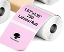 Thermische labels Blanco etiketten voor thermal labelprinters Phomemo M110 M220 M221 Pastelroze 40x30 mm rol 230 stuks