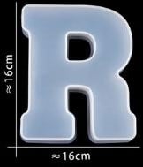 Siliconenmal Letter R voor Epoxy resin, zeep en kaarsen 16 cm per stuk