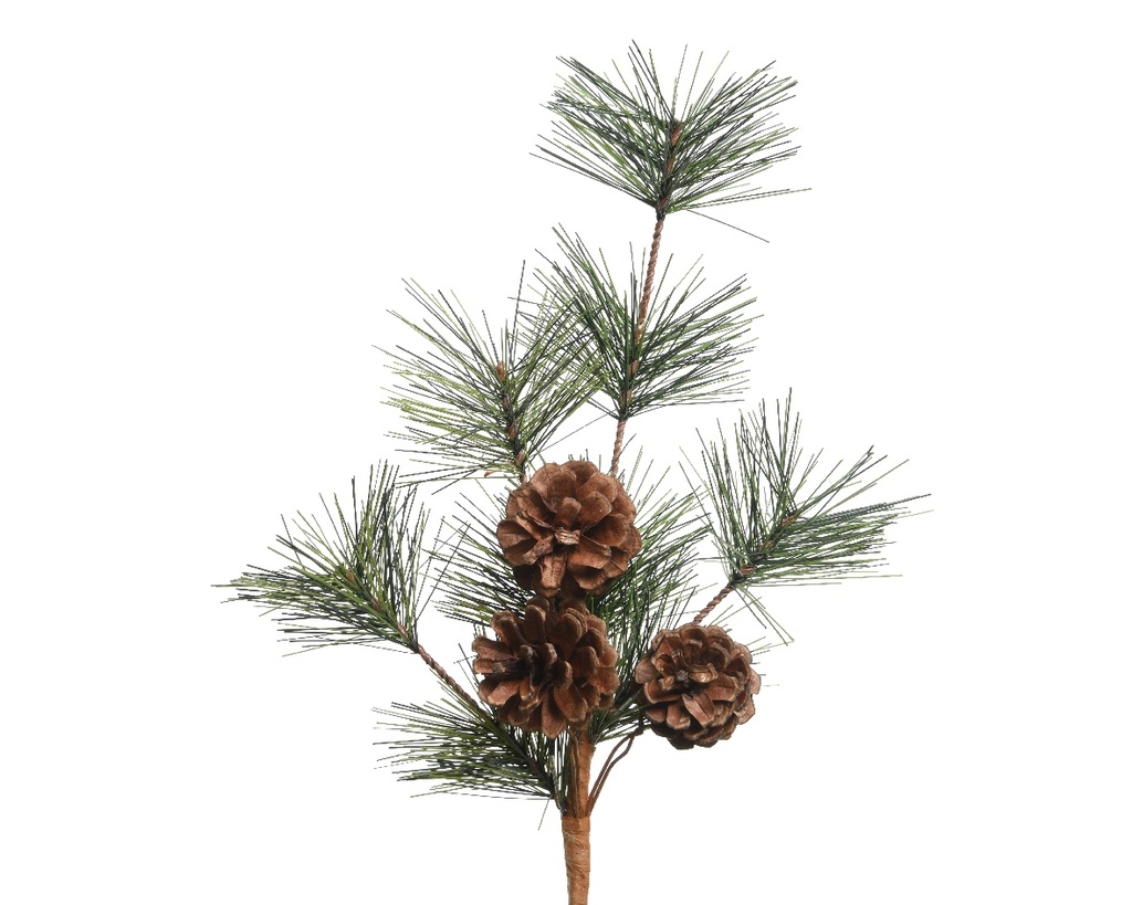 Sober dennengroen kerstgroen met dennenappels 30 cm  per tak