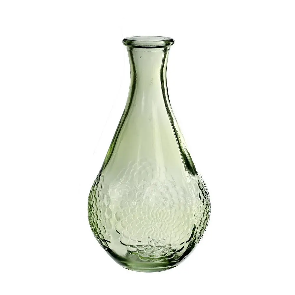 Gekleurd Glazen Flesje Dahlia Soft Groen Lichtgroen Ø 9 cm H16 cm per stuk 