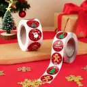 Sluitstickers Kerstetiketten Merry Christmas Vrolijke kerst rond etiket 2,5 cm rol 500 labels 