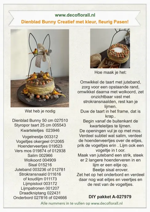 Dienblad Bunny Creatief met kleur fleurig Pasen! Stel zelf je pakket samen