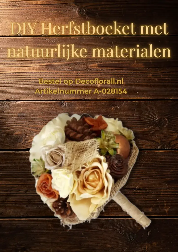 Herfstboeket bloem en natuurlijke materialen jute Stel zelf je pakket samen 