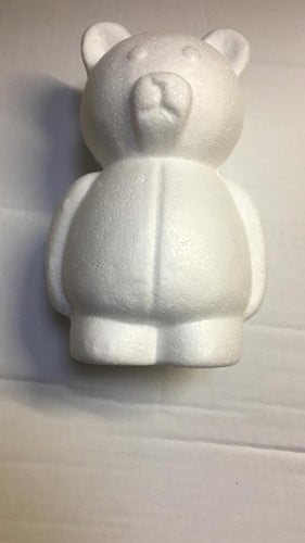 [A-019737] Styropor Beer Ray 15 cm staand, StyroporBeer voor rosebear