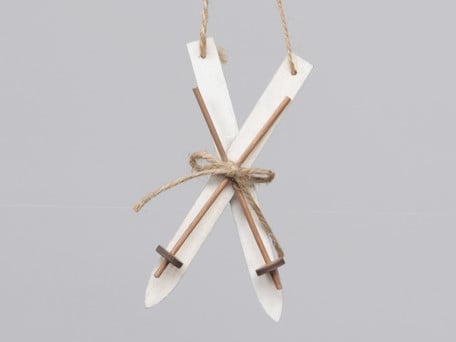 [A-012728] Houten Skieën Skies White hangers 15 cm 4 sets