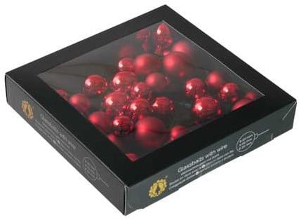 [A-027039] Kerstballen glas Rood glans mat combi 20 25 30 mm 6 bundels van 6 = 36 stuks