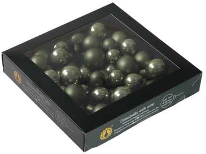 [A-027249] Kerstballen glas Granite Groen 20 25 30 mm 6 bundels van 6 = 36 stuks