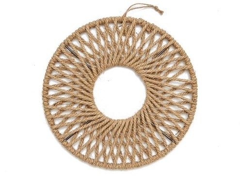 [A-023709] Metalen ring met Touw krans 38 cm per stuk