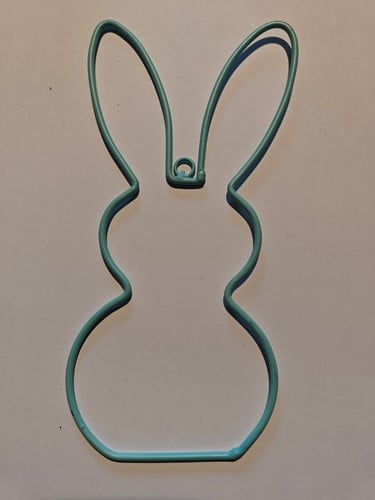 [A-025229] Metalen Frame Haas staand oor hanger Turquoise 20 cm