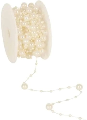 [A-009300] Parelketting Parelguirlande Ivory 3+8 mm rol 10 meter