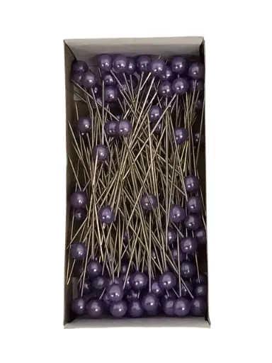 [A-014685] Parelspelden Push pin Lila 6 mm Set 120