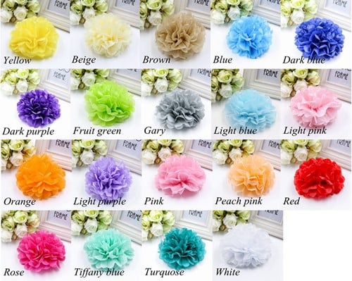 [A-015584] Tissue Paper Pom Poms Flower Balls Beige 15 cm per stuk