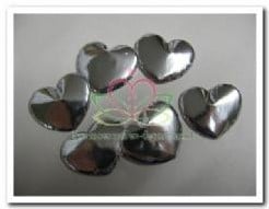 [A-023344] Padded Hart Zilver 1-2 cm 5 stuks