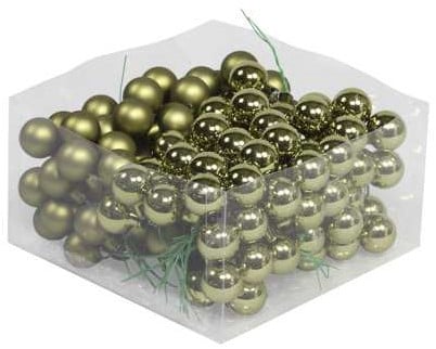 [A-019287] Balletjes op draad Natural Groen combi 2,5 cm doos 144 stuks