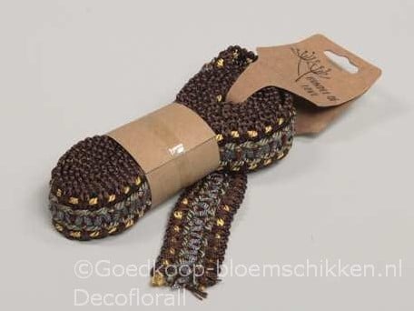 [A-016559] Jute band Macrame Donkerbruin 200 cm